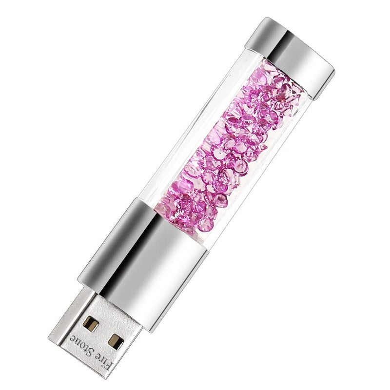 Fire Stone Lovely Diamond USB 2.0 Flash Drive Data Storage Memory Stick USB Stick Pendrive Gift (16GB, Purple) - Image 3